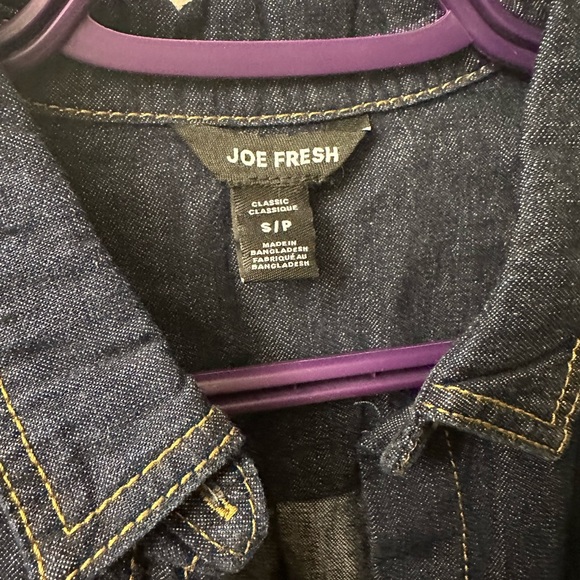 Joe Fresh Dark Wash Denim Shirt | Size S - Picture 5 of 5